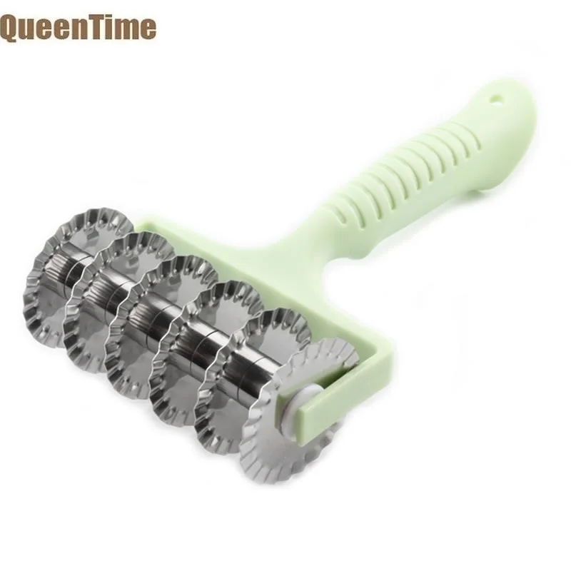 

QueenTime Rolling Dough Slicer Stainless Steel Cookie Biscuit Scraper Pizza Wheel Cutter Fondant Cake Mold Baking Pastry Tools