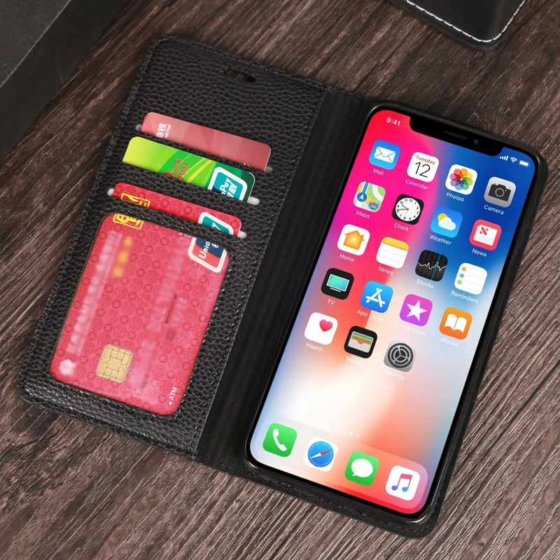 Флип чехол для телефона iPhone 6 6s 7 8 Plus 11 Pro X XS Max из искусственной кожи с текстурой