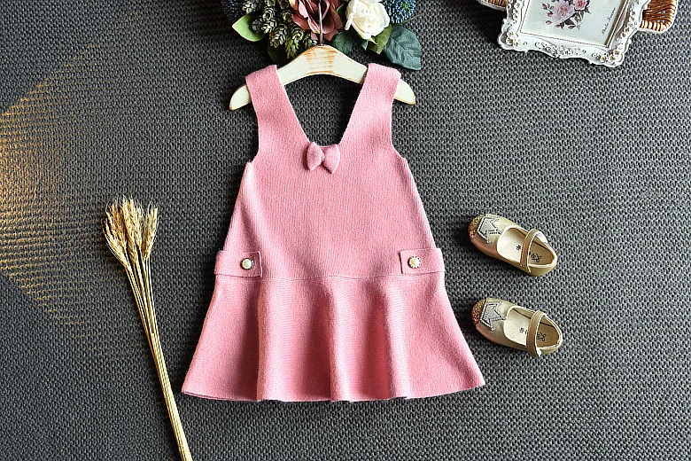 Г. Комплект трикотажной одежды для маленьких девочек на осень-зиму, модный свитер в полоску+ платье Детские костюмы принцессы для девочек