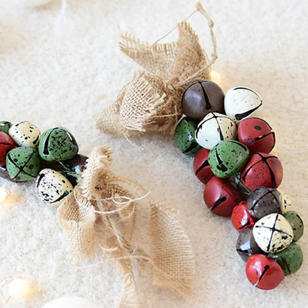 Door Wall Hanging Bell Ornament Merry Christmas Decors For Home Wind Bell Grape Strings Wreath Xmas Party Kids Gift 3 Patterns