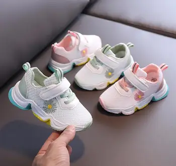

2020 New Flower Print Mesh Breathable Sport Shoes For Kids Toddler Fashion Shoes Child Baby Girls Boys Sneakers 1 2 3 Years