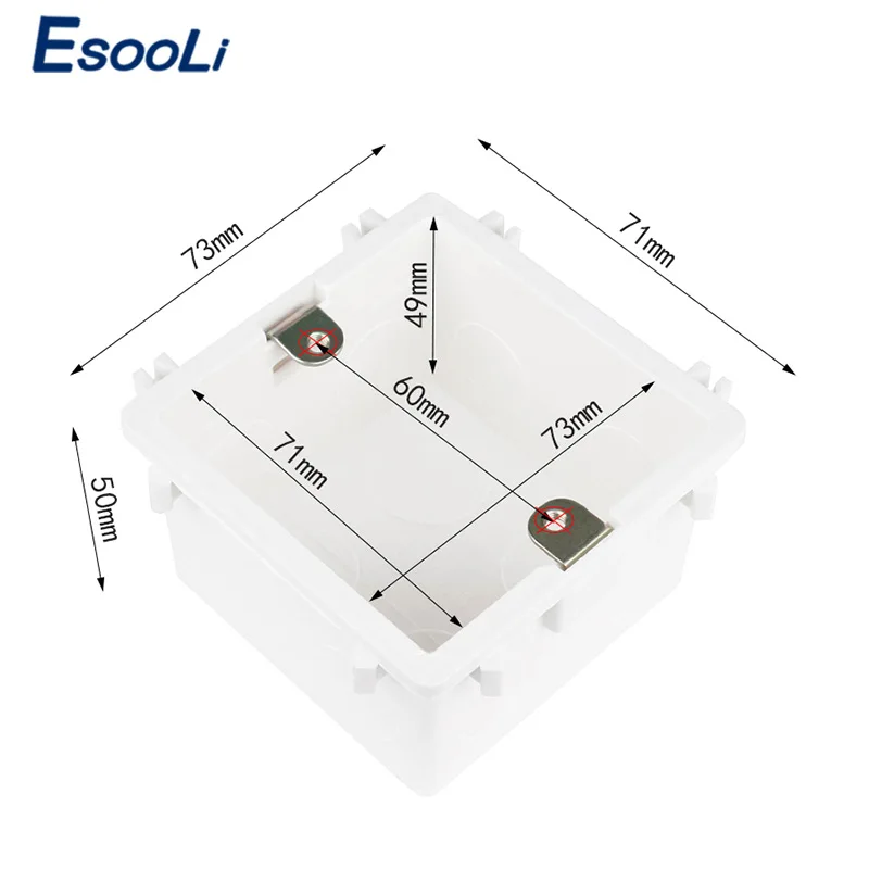 EsooLi высокое качество ПВХ пластик огнестойкий Waring задняя коробка регулируемая Монтажная коробка внутренняя Кассета для переключателя и розетки