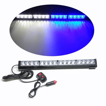 

18" 16 LED Emergency Advisor Strobe Beacon Safety Warning Light Bar Blue White