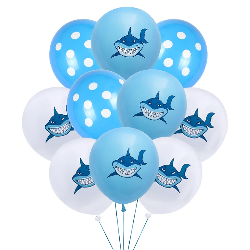 GIHOO Baby Shark Birthday Party Tableware Decorations Kids Cupcake Topper Banner Latex Balloon Baby Shower Decor Supplies