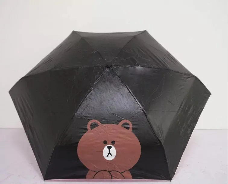 Brown bear Карманный мини-зонтик, легкий Солнцезащитный УФ-зонтик, дорожный складной зонтик с 6 ребрами, компактный ветронепроницаемый зонтик, йро - Цвет: Brown bear