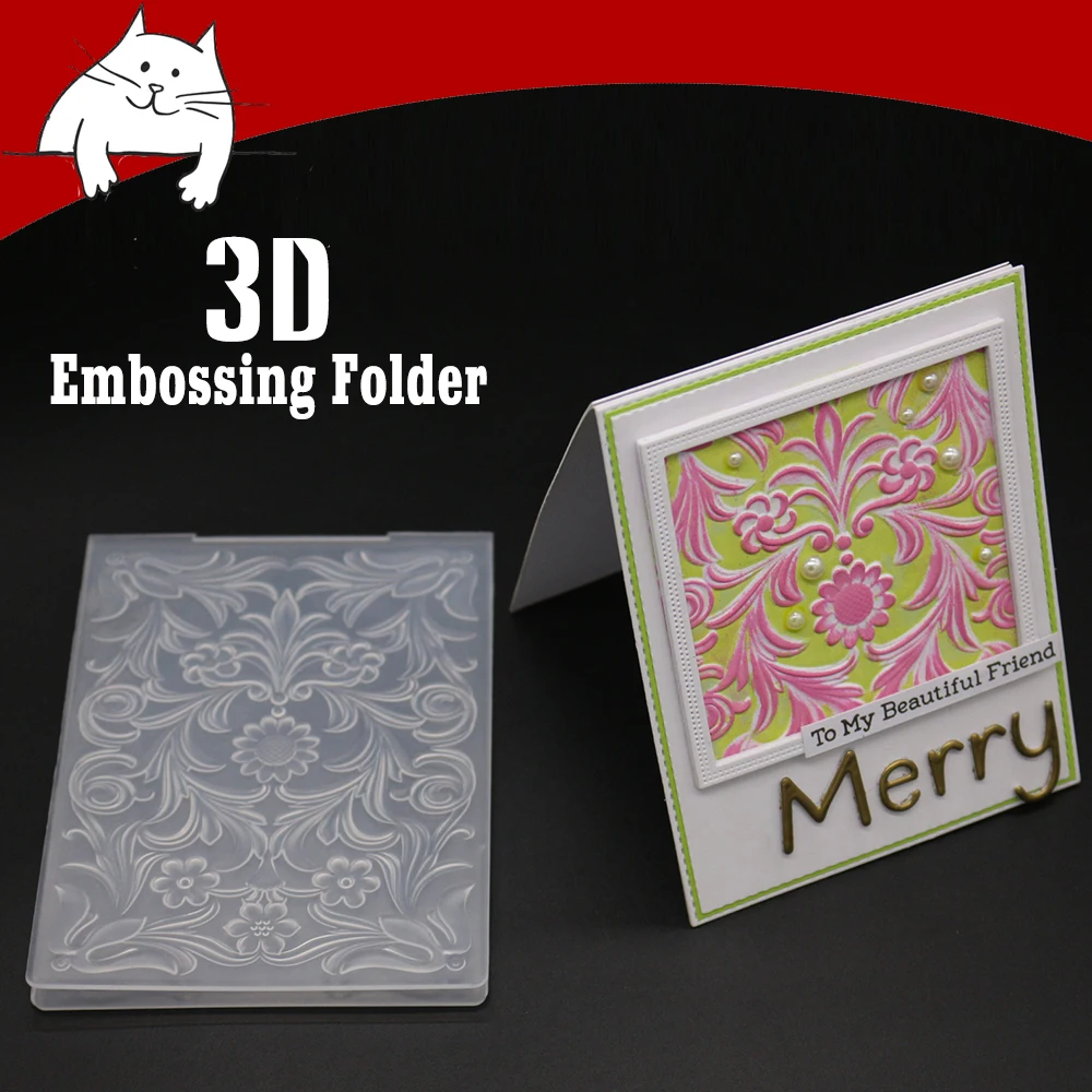 

Vintage pattern 3D Plastic Embossing Folder For Card Making Scrapbooking Paper DIY Craft Decoration Supplies