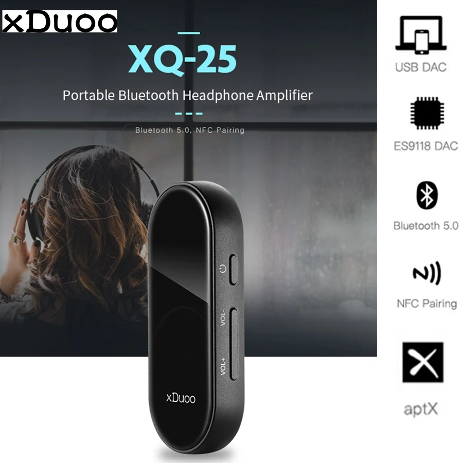 

XDUOO XD-25 Portable bluetooth 5.0 Headphone Amplifier Support NFC PC USB DAC