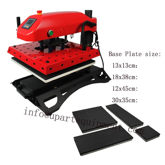 pneumatic tshirt heat press machine with different base plate for