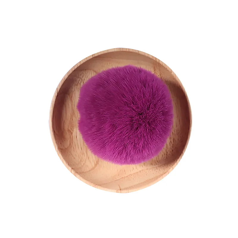 5 Rose Purple Помпон 8 см из меха кролика рекс плюшевый шар детский кружевной патч аппликация материал детская сумка для волос DIY пушистый брелок аксессуары 1 шт - Цвет: 5 Rose Purple