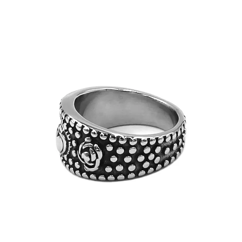 Модное кольцо с короной и сердцем, ювелирные изделия из нержавеющей стали, ирландский кельтский узел, гвозди с розами, байкерское свадебное кольцо для женщин, e884b