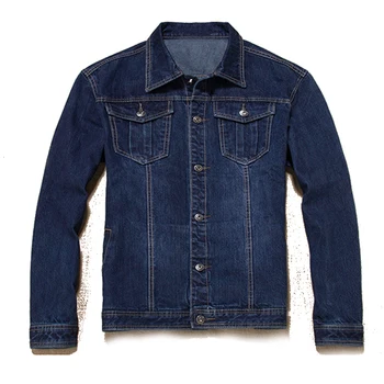 

Large size M-8XL denim jacket men dark blue casual denim jacket cotton lapel long sleeve bomber denim jacket coat men