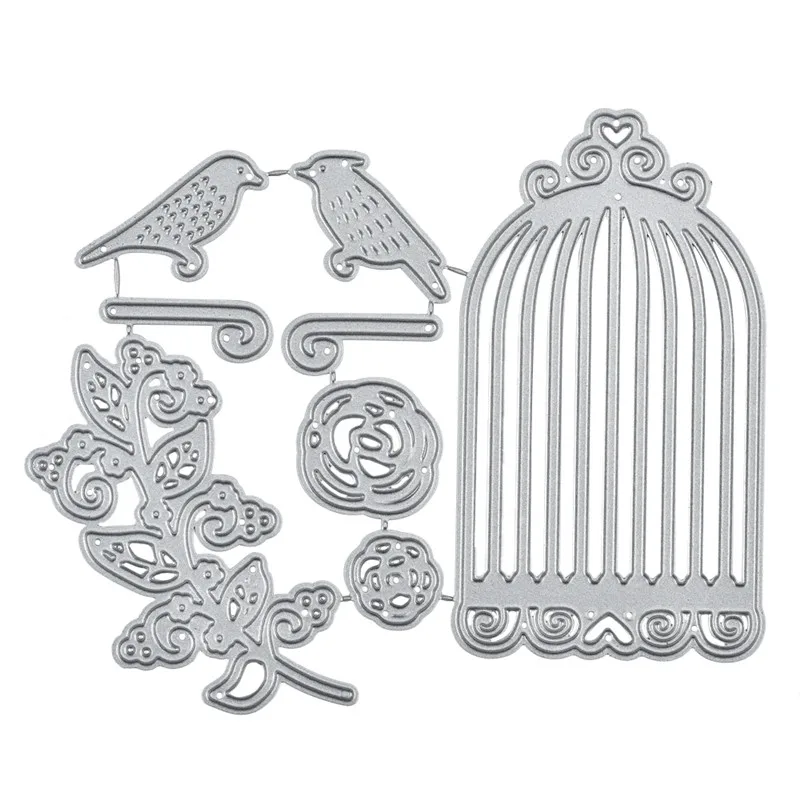 

YaMinSanNiO Cage Flower Bird Dies Metal Cutting Dies for Card Making Scrapbooking Dies Embossing Cuts Craft New 2019 for Dies