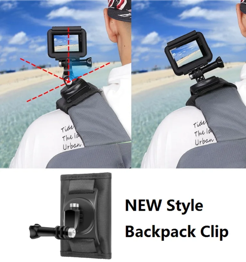 Зажим для сумки Clownfish с быстрым креплением для GoPro Hero 8 7 6 5 Xiaomi Yi 4K SJ4000 Sj8/9 pro Max eken H9 R Mijia камера рюкзак зажим
