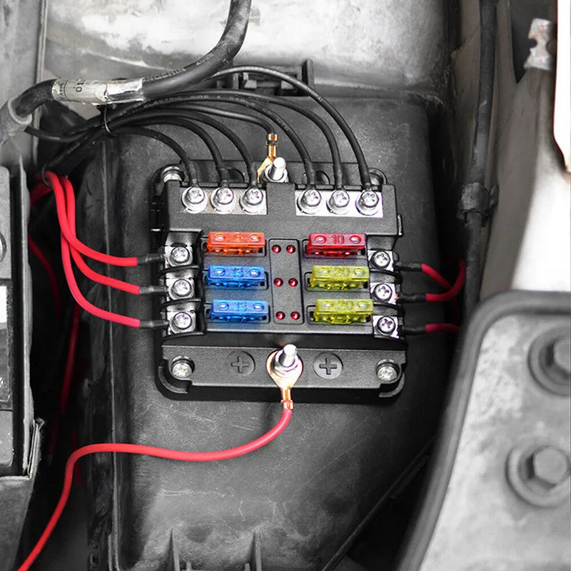 Универсальный 12V 20A автомобильные лодка автобус 6-способ лезвие предохранителей держатель проводки блок для автомобилей SUV лодочный Кемпер/RV электрические приборы
