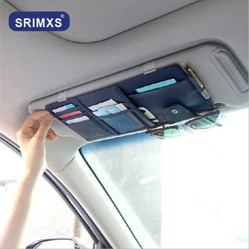 

Multifunction PU Car Sun Visor Storage Phone Pocket Storage Bag Auto Glasses Ticket Documents Folder Car Accessories