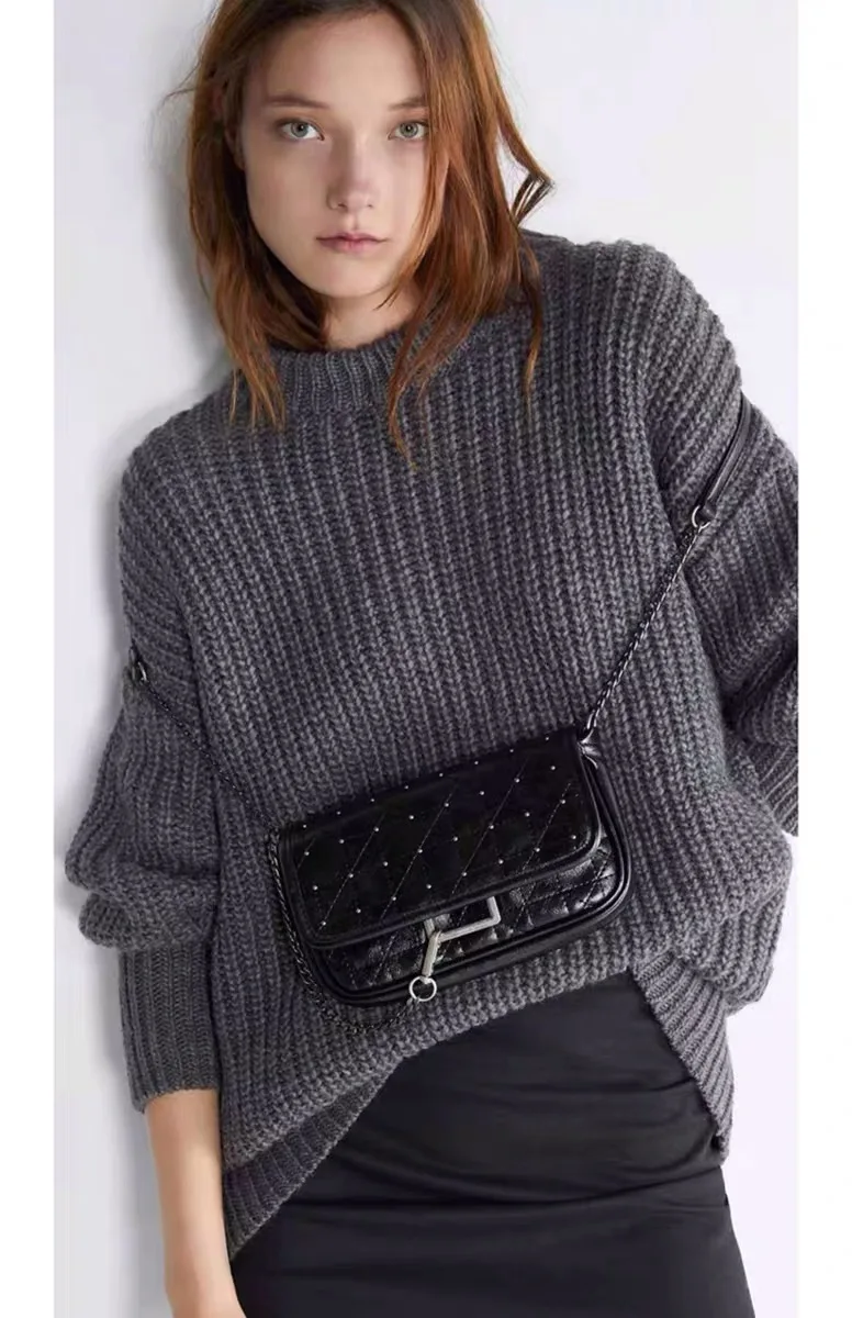Новые модные заклепки bolsos de cuero suave de lujo Bolsos De bolsos de disevienador multibolsillo bandolera bolsos de hombro para m