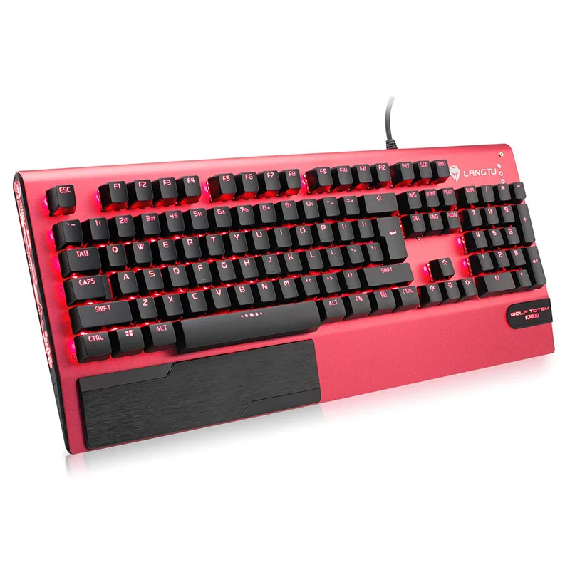 Игровая клавиатура K1000 с подставкой для запястья механическая металлическая