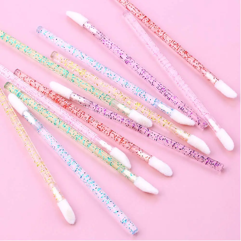 Generic 2021 New Clear Handle Disposable Lip Brush Wand Applicator