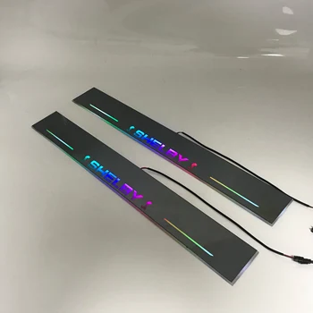 

LYQ led moving door scuff for Shelby dynamic door sill plate welcome lamp lining overlay Flow/fixed light
