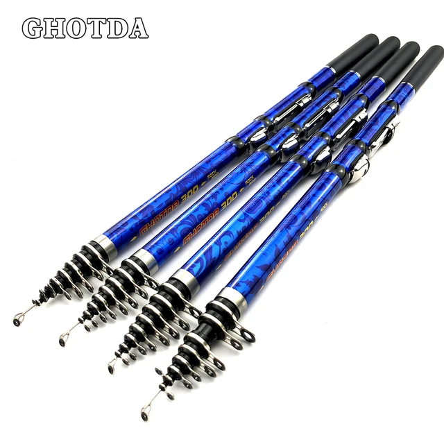 Mini Spincasting Rod Rock Fishing Carbon Fiber Telescopic Fishing Rod  Portable 1.5M 1.8M 2.1M 2.7M 3M Freshwater Rock Fshing - AliExpress