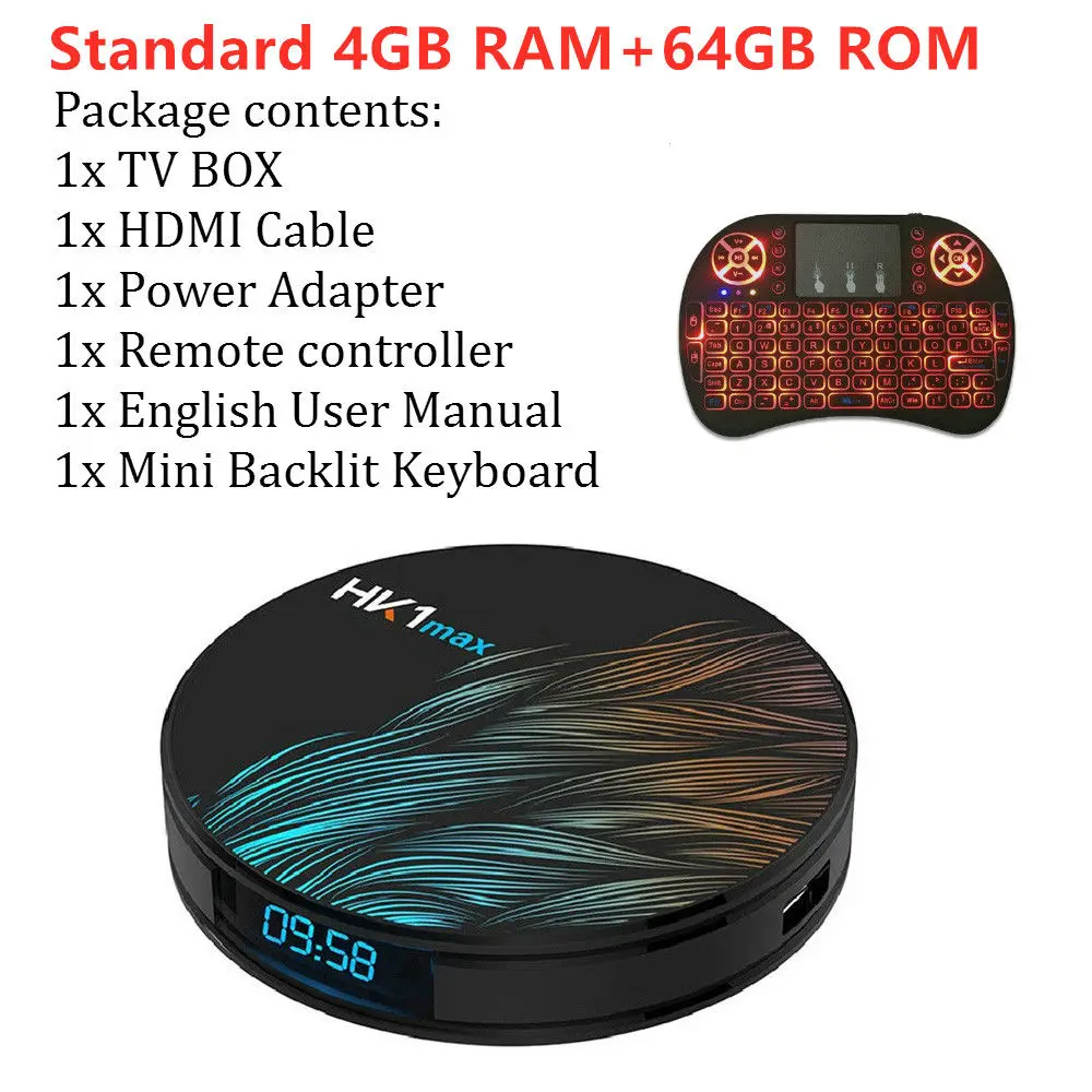 T tv BOX HK1 max Android tv Box 9,0 Smart tv Box 4 ГБ 32 ГБ USB 3,0 2,4G 5G двухдиапазонный Wi-Fi 3D 4K Full HD H.265 100M Ethernet - Цвет: 64G Backlit keyboard