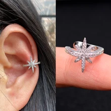 1Pcs Earcuff Leaf Stars Clip Earrings Fake Piercing Ear Cuff Clip-on Earrings Without Hole Clips On Ears Earring Star Cartilage