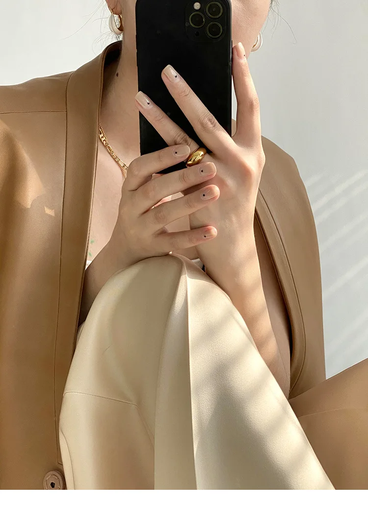 new autumn winter leather women sheepskin v-neck jacket retro small suit genuine leather coats natural sheepskin high quality