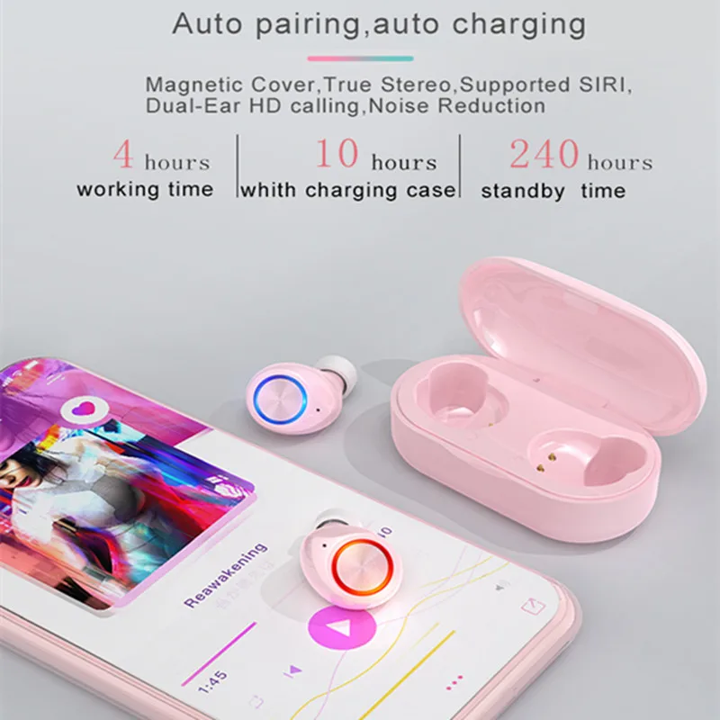TW60 TWS Wireless Bluetooth Earphone 5 0 Touch Bluetooth Headset iPX5 Headphones Bluetooth Sports Earphones With mic pk i200 i80