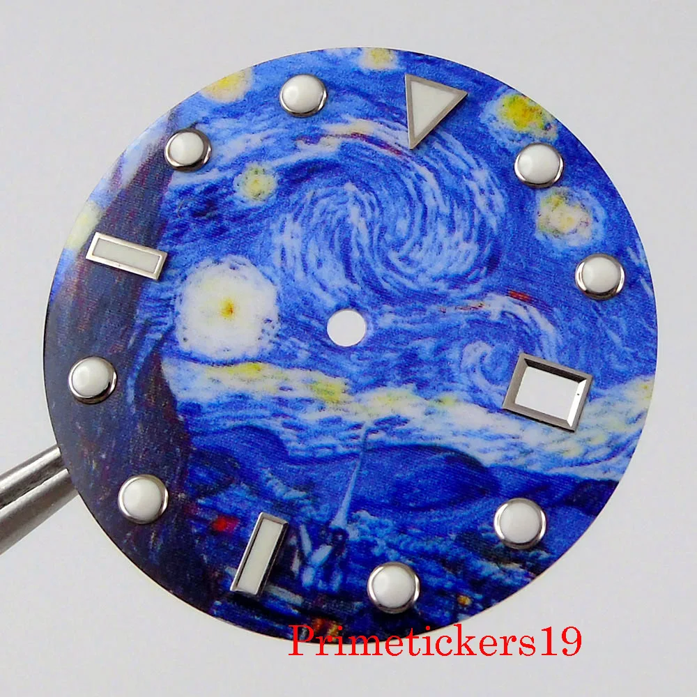 

31mm Blue Sterile Stainless Steel Watch Dial With Date Window Fit NH35 Automatic Movement Wristwatch Accessories