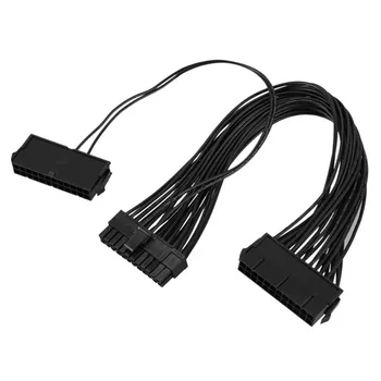

FashionATX Mining 30cm 24 Pin Dual PSU Power Supply Extension Cable for Computer Adaptor Cable Connector for Mining 24Pin 20+4pi