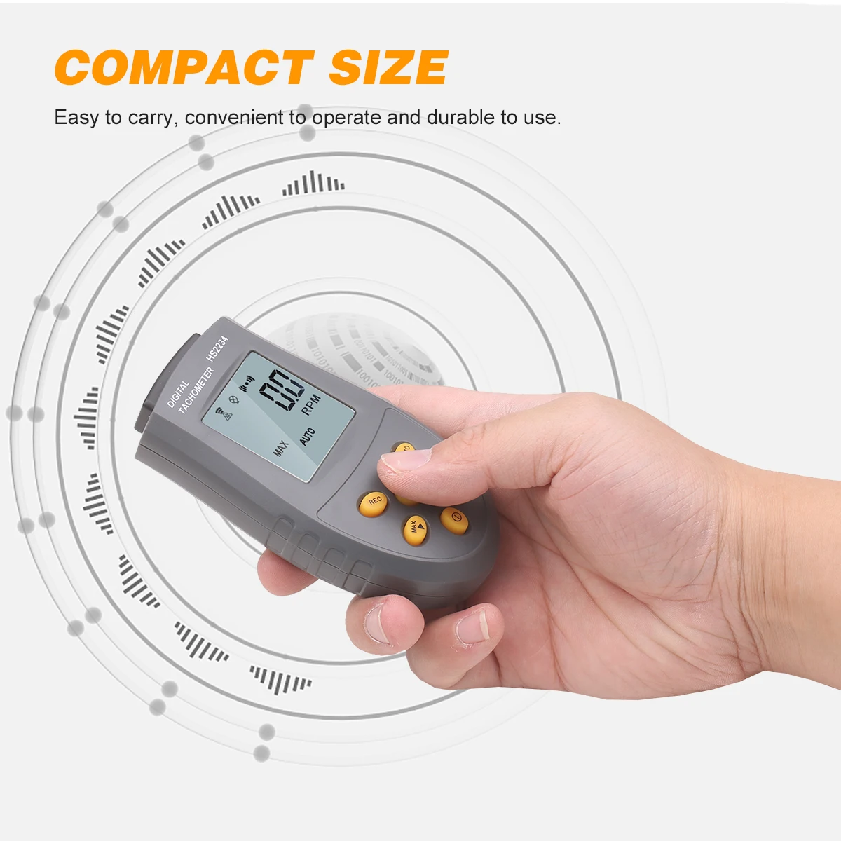 Portable Digital Laser Tachometer with Laser Manual/Automatic