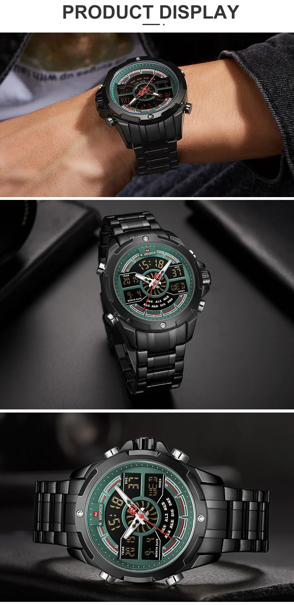 NAVIFORCE Mens Quartz Watches Top Luxury Brand Waterproof Business Man Watch Military Army Fashion Male Clock Relogio Masculino