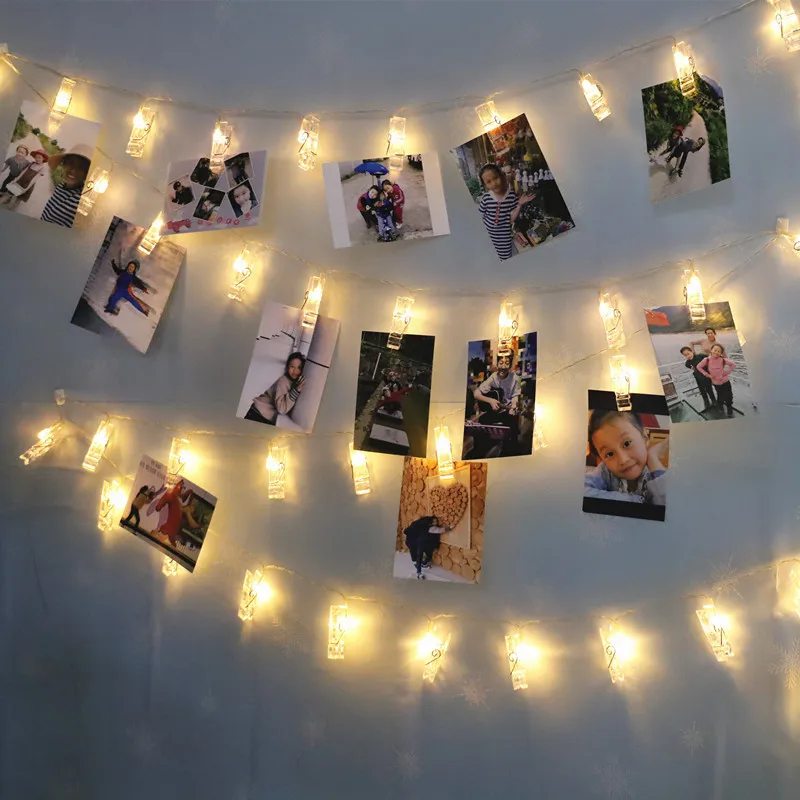 

Holiday Fairy Light 1.5M 3M 4.5M 6M LED String Light Waterproof Christmas Garland Photo Clip Holder for Wedding Home Decoration