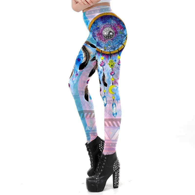 

Push Up Dreamcatcher Printing Leggings for Fitness BOHO Style Pants Workout Leggins Galaxy Slim Elastic Outside Yoga Legins S-XL