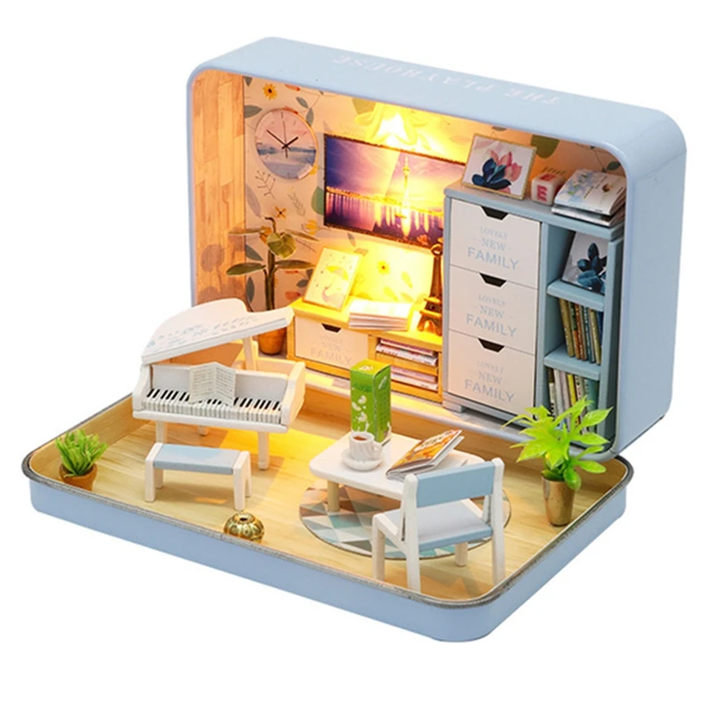 DIY Кукольный дом, деревянные кукольные домики, миниатюрный кукольный домик, мебель, набор со светодиодный игрушками, Детский Рождественский подарок Z007 Z008 Z009 S931