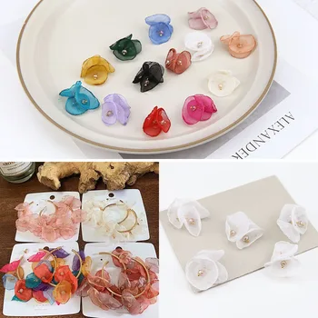 

DIY handmade accessories Han decoration fairy flavor light mesh flower pendant earring earrings material accessories