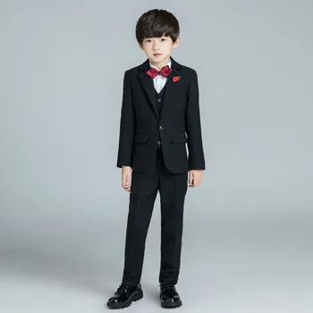 

YuanLu New Boys Suits For Wedding Party Piano Black Blazer Coat Toddler Costume Silm Fit Single-Breasted Autumn Winter