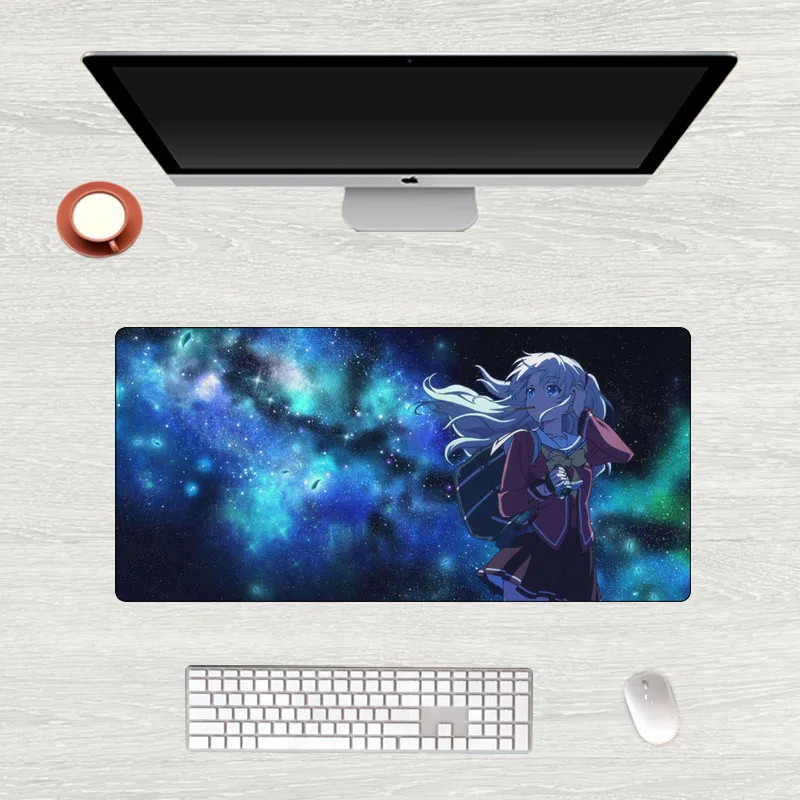 Большой коврик для мыши Charlotte Anime 60x30 см с фиксирующейся кромкой игровой Otaku XL