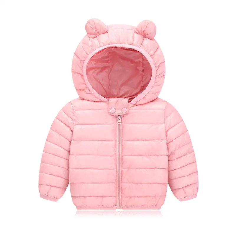 pink Г. Осенне-зимняя тонкая парка для малышей пальто для маленьких девочек хлопковый пуховик для малышей мягкие теплые пальто для маленьких мальчиков парка одежда для малышей - Цвет: pink