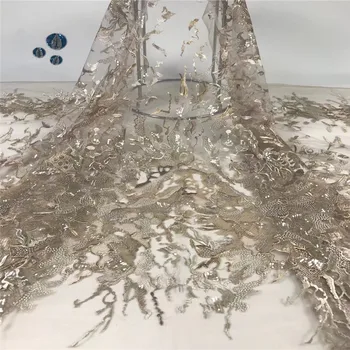 

Madison Embroidered Laces African Tulle Lace Fabric With Sequins African Lace Fabric For Wedding