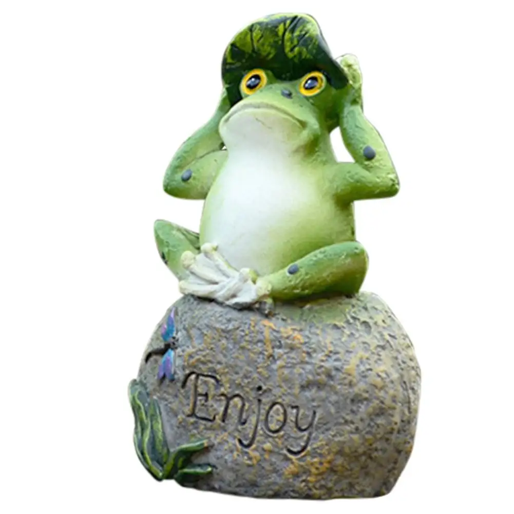 

3PCS Frog Shaped Garden Decoration Statue Outdoor Terrace Ornament Garden Art Decor
