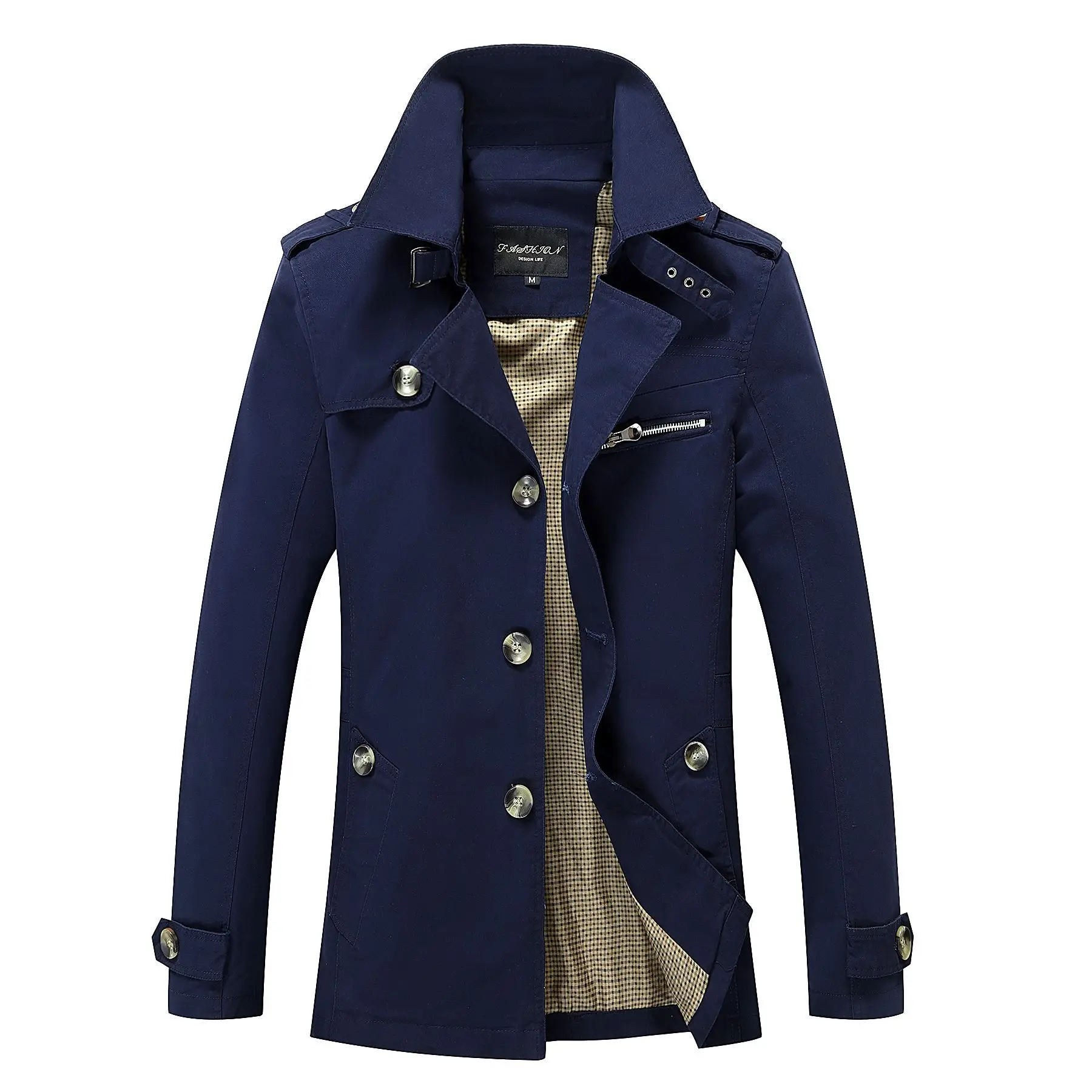 Осенняя Куртка мужская верхняя одежда моющееся Мужское пальто корейский стиль - Цвет: Blue