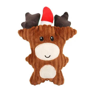

1pc Pet Toy Funny Deer Plush Adorable Cartoon Bite Toys Squeaky Toy Playing Model Chew Toy Pet Supplies for Cat Dog