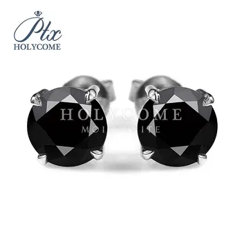 

Wholesale 18k fashion earring new designs black moissanite diamond stud earrings