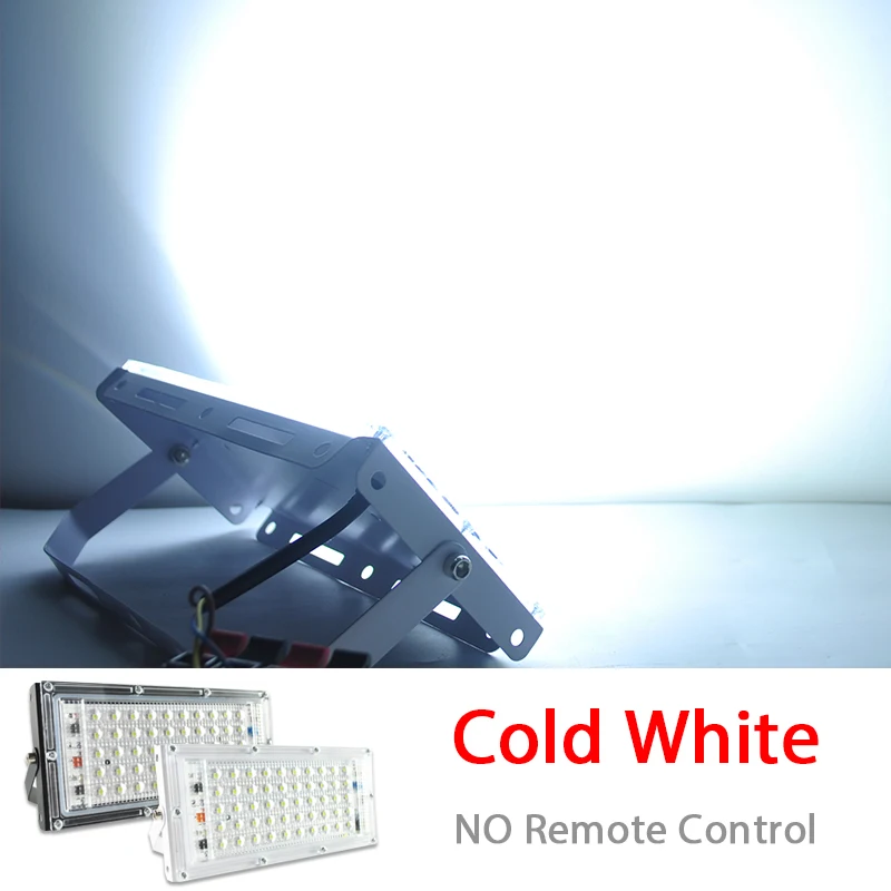 2 шт. светодиодный прожектор светильник 50W RGB led наружные прожекторы светодиодные лампы AC 220V 240V COB чип светодиодный уличный фонарь водонепроницаемый IP65 открытый светильник инж - Испускаемый цвет: Cold White