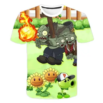 

Plant War Zombie War 3d Pattern Children 'S Cartoon Funny T -Shirt Boys 'Clothing Girls 'Summer Top