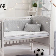 Скидка 6/7 шт набор постельного белья для детей, персонаж протектор подушки Детская кроватка постельное белье хлопок детские постельные принадлежности, 120*60/120*70 см