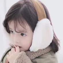 Детские осенне-зимние наушники с бантом; мягкие теплые и удобные теплые детские наушники для девочек