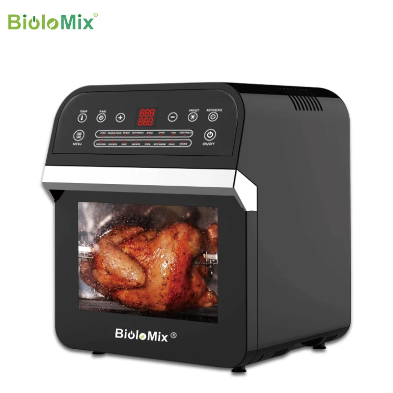 BioloMix 12L 1600W аэрофритюрница для приготовления блюд без тостер гриль-бар и осушитель с светодиодный цифровой сенсорный экран, 16 в 1 Столешница микроволновая печь - изображение