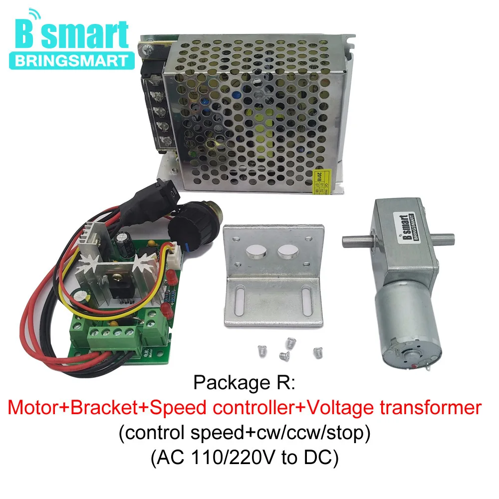 Bringsmart jgy 370s 12 вольт мотор dc червь Двигатель двойной вал обратный Self замок Выход